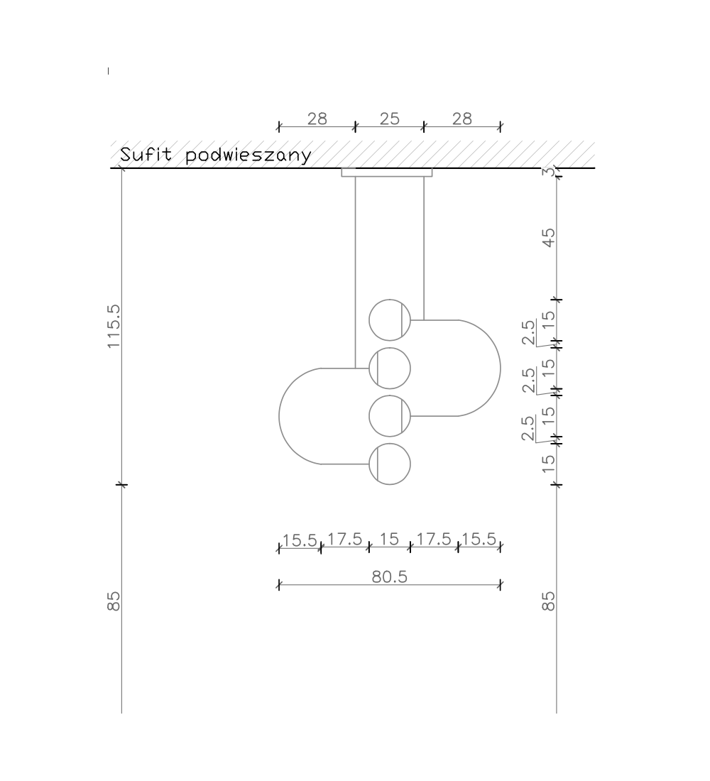 Lampa Origins B15 CC Stal nierdzewna