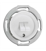 THPG 100572 Włącznik podwójny dźwigniowy duroplast biały