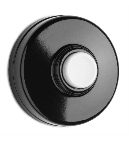 THPG 100881 Przycisk Dzwonek natynkowy max. 24V czarny przycisk bialy