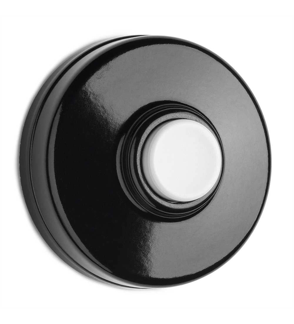 THPG 100881 Przycisk Dzwonek natynkowy max. 24V czarny przycisk bialy