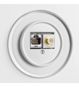 THPG 101359 Gniazdo SAT/Data duroplast biały — zdjęcie 2