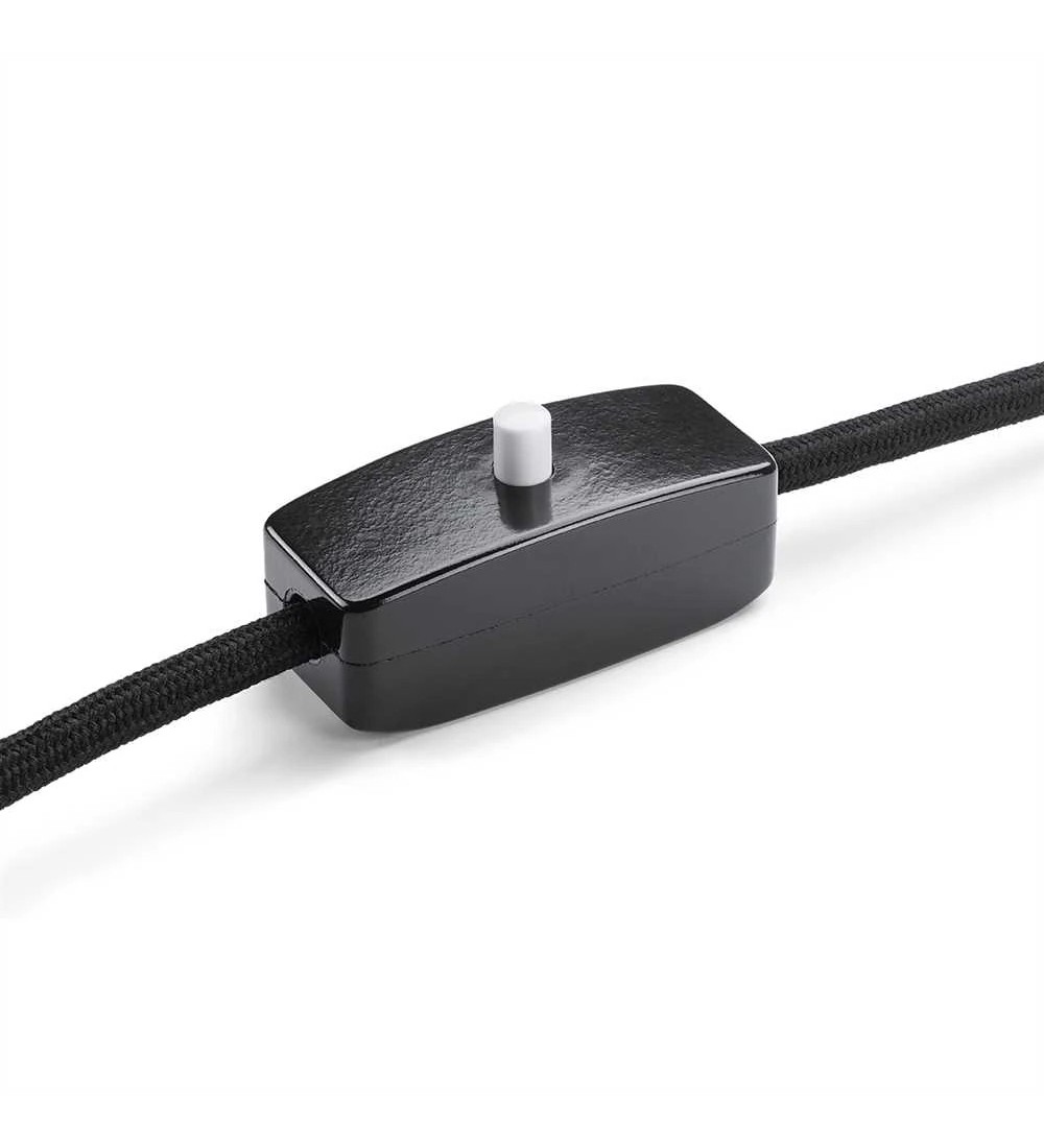 Łącznik przelotowy 100466 + Kabel w oplocie tekstylnym czarny 101127