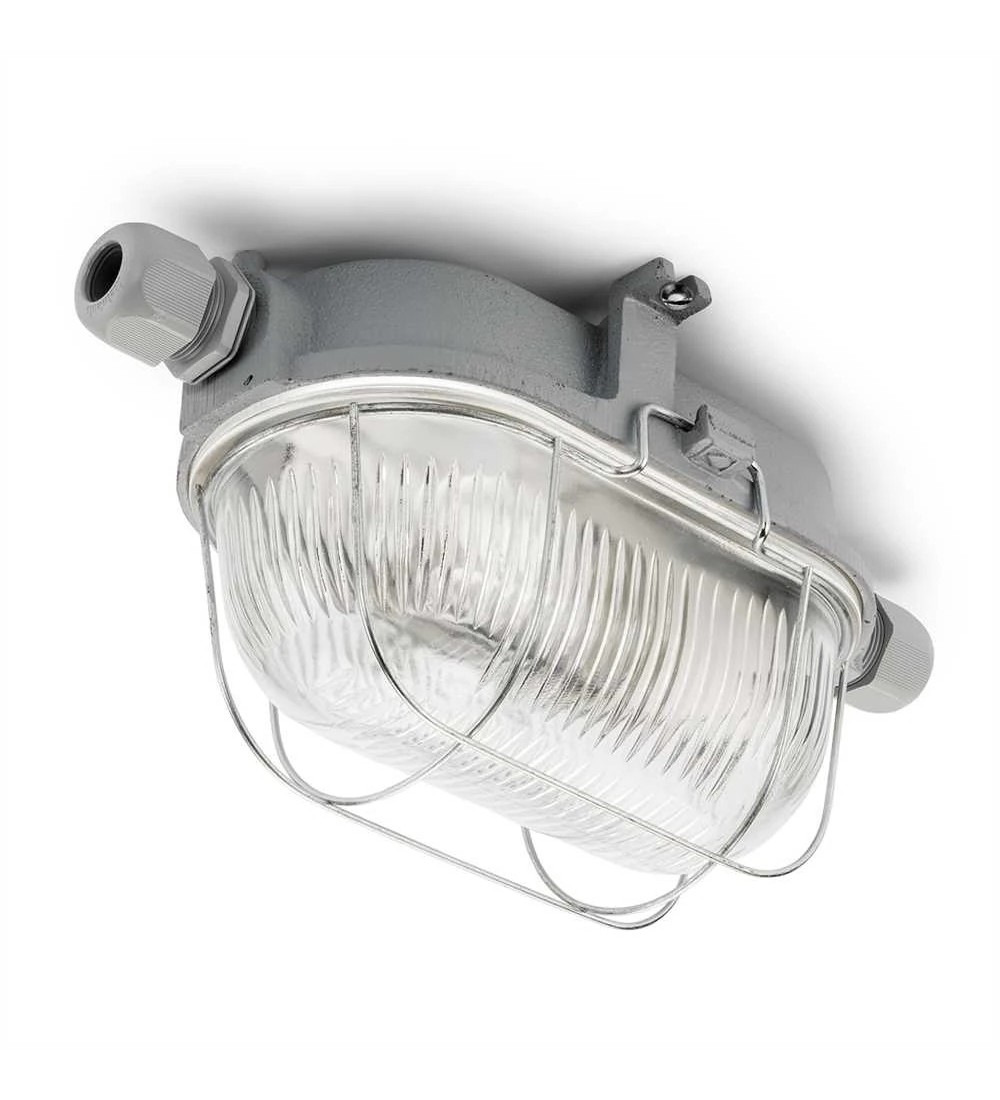 THPG 100506 Lampa piwniczna z żeliwa szarego, owalna duża
