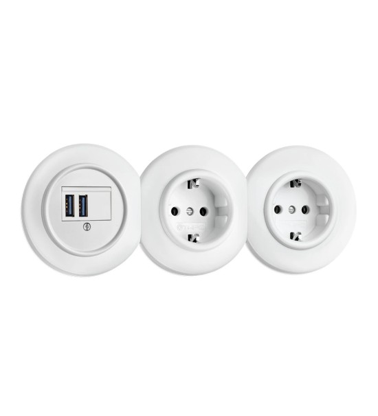 Stacja ładowania USB 100877 + Ramka f\u00fcr Anschlu\u00dfdosen 176427+ 2 x Gniazdko 176400 + 2 x Ramka 176425