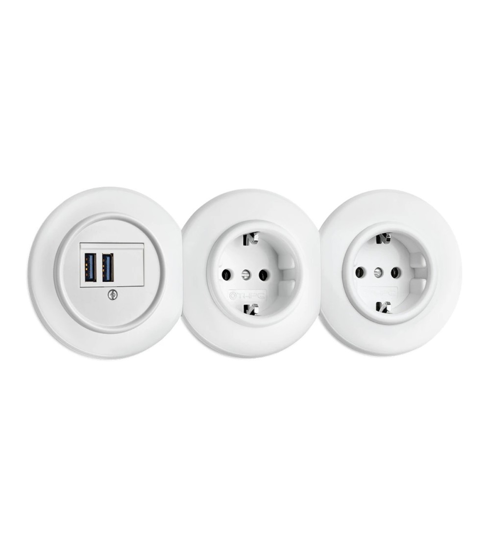 Stacja ładowania USB 100877 + Ramka f\u00fcr Anschlu\u00dfdosen 176427+ 2 x Gniazdko 176400 + 2 x Ramka 176425