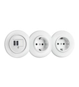 Stacja ładowania USB 100877 + Ramka f\u00fcr Anschlu\u00dfdosen 176427+ 2 x Gniazdko 176400 + 2 x Ramka 176425