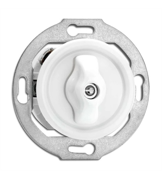 THPG 186879 Włącznik podwójny obrotowy porcelana biała