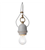 THPG 100031 Oprawa LOFT E27 porcelanowo-mosiężna, kabel biały