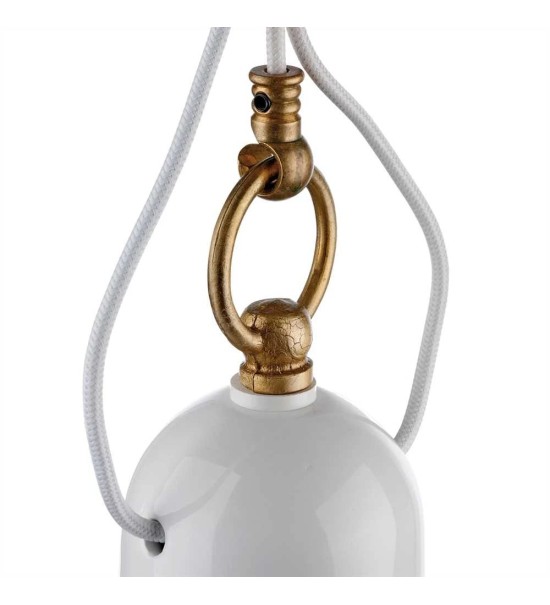 THPG 100031 Oprawa LOFT E27 porcelanowo-mosiężna, kabel biały — zdjęcie 2