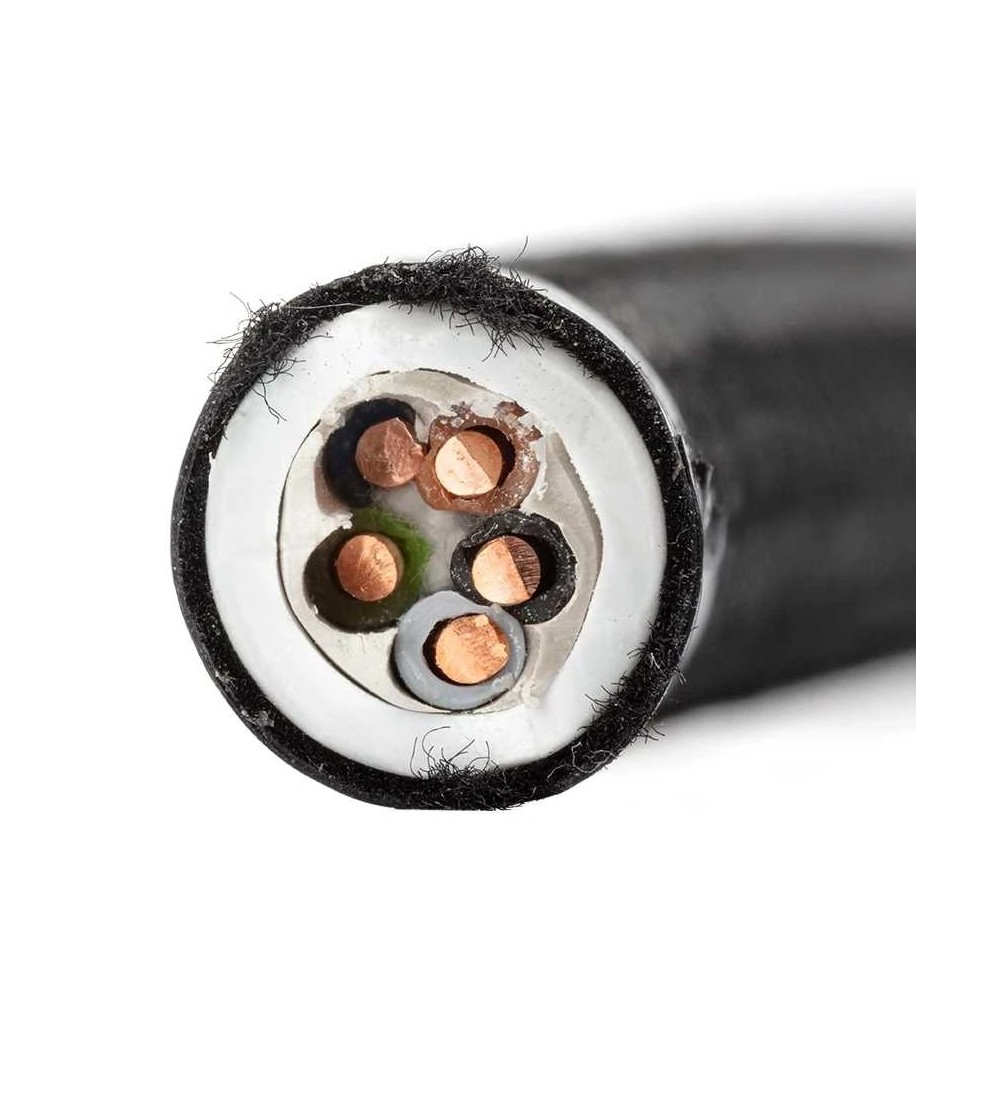 THPG 100294 Kabel w oplocie tekstylnym natynkowy 5 x 2,5 pięciożyłowy czarny — zdjęcie 2