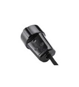 THPG 100855 Przedłużacz z wtyczką kątową i gniazdem, duroplast czarny, 2,5 m kabel w oplocie czarny — zdjęcie 2