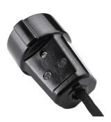 THPG 100857 Przedłużacz z wtyczką kątową i gniazdem, duroplast czarny, 2,5 m kabel w oplocie czerwony — zdjęcie 2