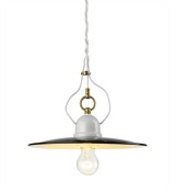 THPG 101182 Lampa wisząca z porcelany z kloszem emaliowanym — zdjęcie 2