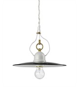THPG 101182 Lampa wisząca z porcelany z kloszem emaliowanym