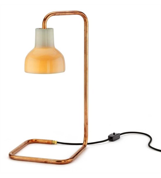 THPG 101222 Lampa stołowa, miedź i przepuszczająca światło porcelana — zdjęcie 2