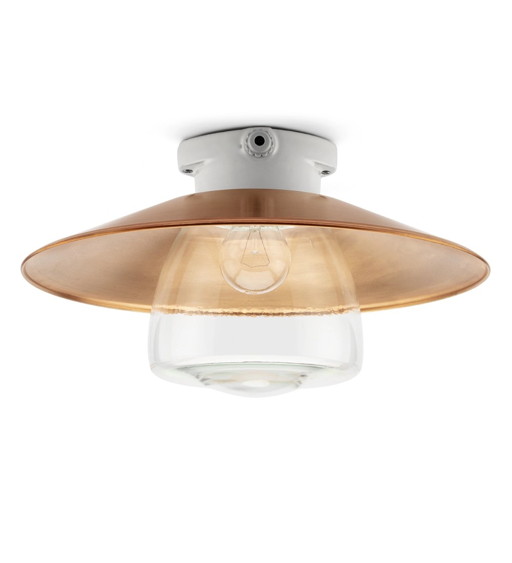 THPG 101278 Lampa sufitowa MEDIUM 1 porcelana, miedź, klosz przezroczysty