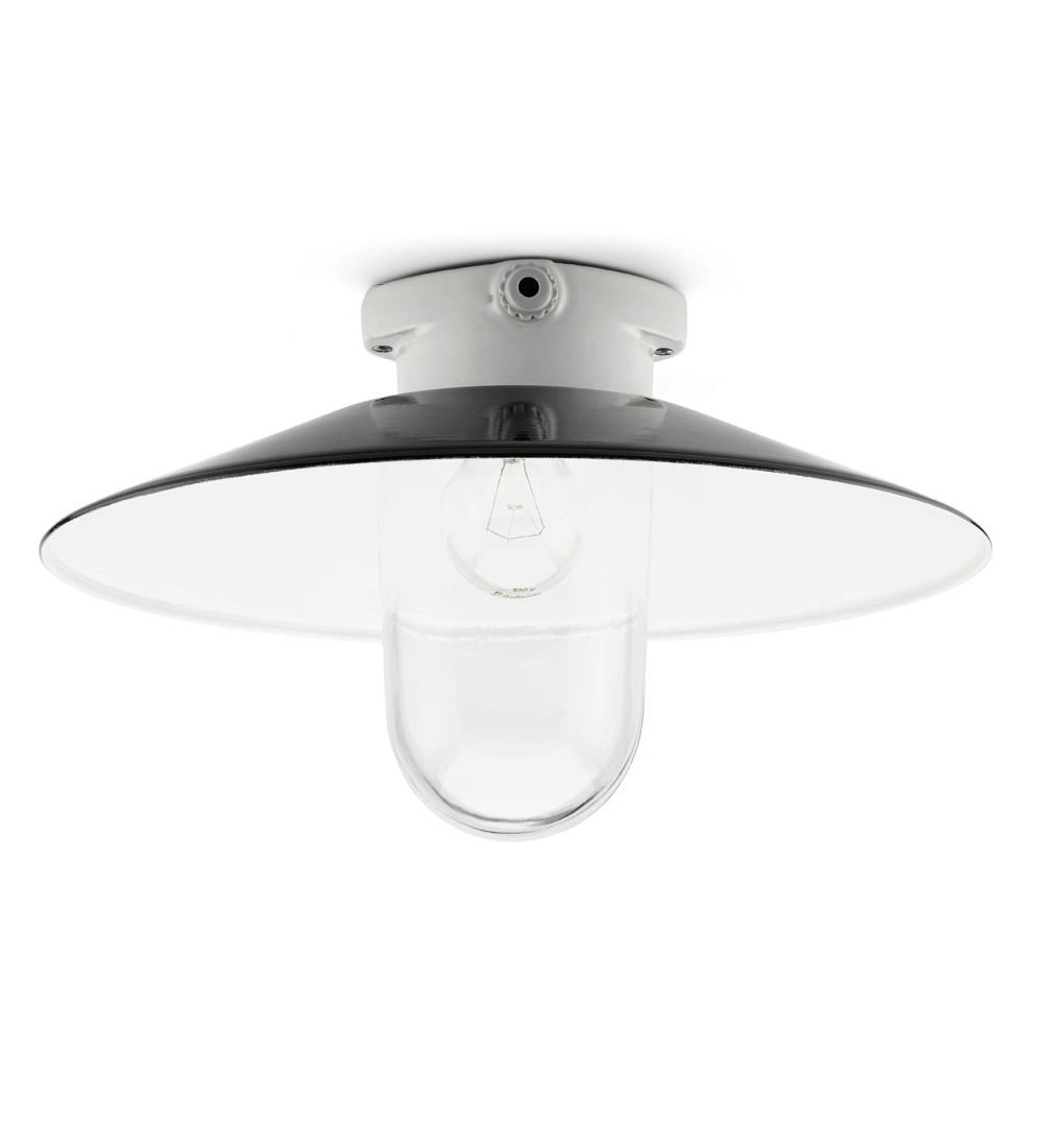 THPG 101279 Lampa sufitowa MEDIUM 2 porcelana, blacha stalowa, klosz przezroczysty