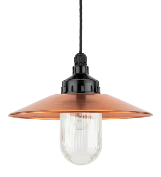 THPG 101282 Lampa wisząca MEDIUM 1 bakelit, miedź, szkło prasowane