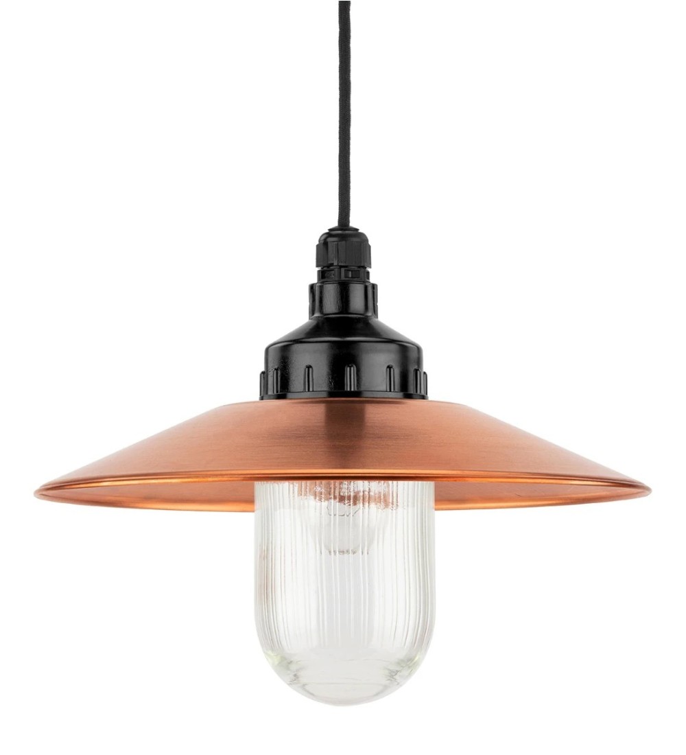 THPG 101282 Lampa wisząca MEDIUM 1 bakelit, miedź, szkło prasowane