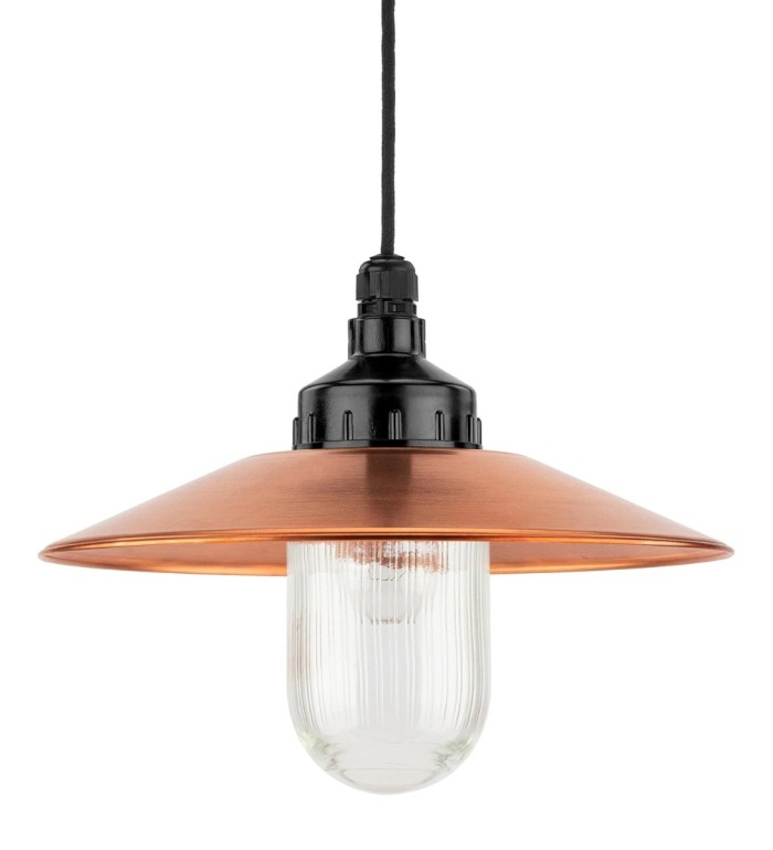 THPG 101282 Lampa wisząca MEDIUM 1 bakelit, miedź, szkło prasowane