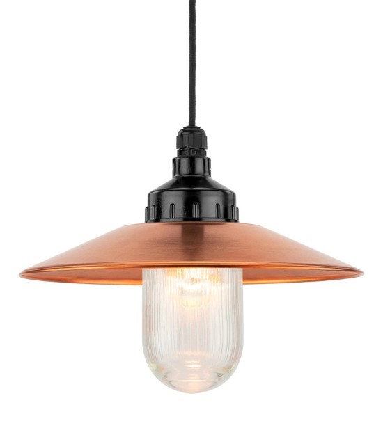 Lampa wisząca 101183 + Klosz miedziany 101211 + Klosz szklany z gwintem 100841