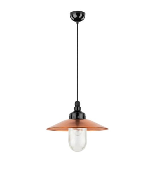 Lampa wisząca 101183 + Klosz miedziany 101211 + Klosz szklany z gwintem 100841
