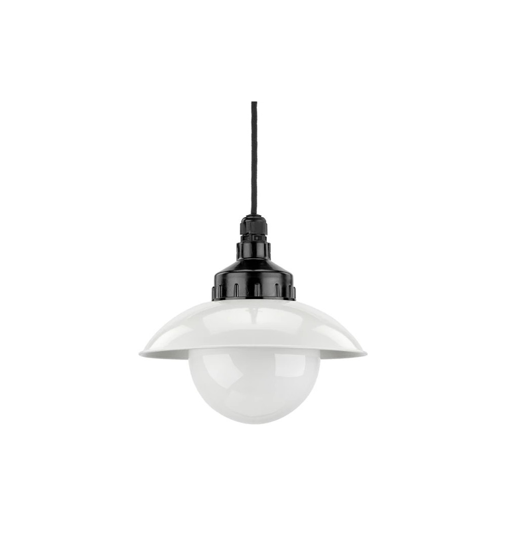 THPG 101283 Lampa wisząca MEDIUM 2 bakelit, blacha stalowa, klosz opalowy