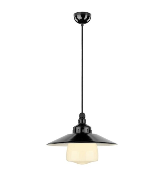Lampa wisząca 101183 + Klosz z blachy stalowej 101256 + Klosz szklany z gwintem 100844
