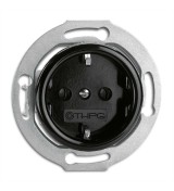 THPG 173038 Gniazdo z uziemieniem Schuko bakelit czarny