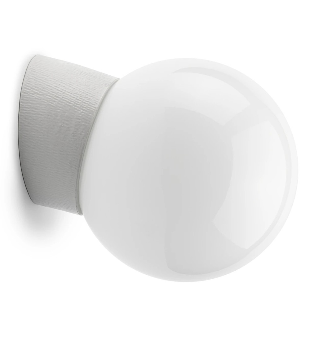 THPG 177033 Lampa ścienna z białej porcelany L, kula opalowa