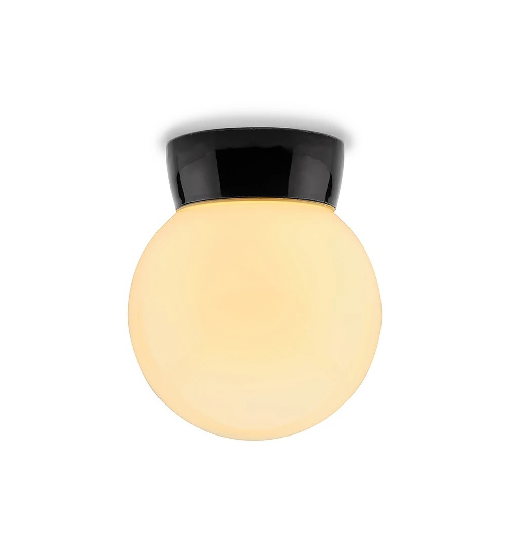 THPG 177036 Lampa sufitowa z czarnej porcelany M, kula opalowa — zdjęcie 2