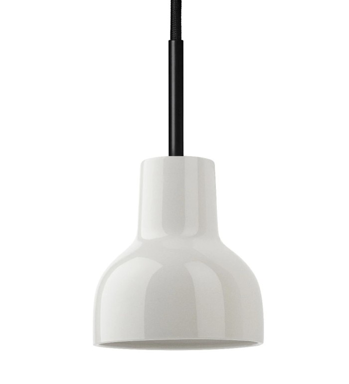 THPG 182251 Lampa wisząca z przepuszczającej światło porcelany 11 cm, z czarnym kablem