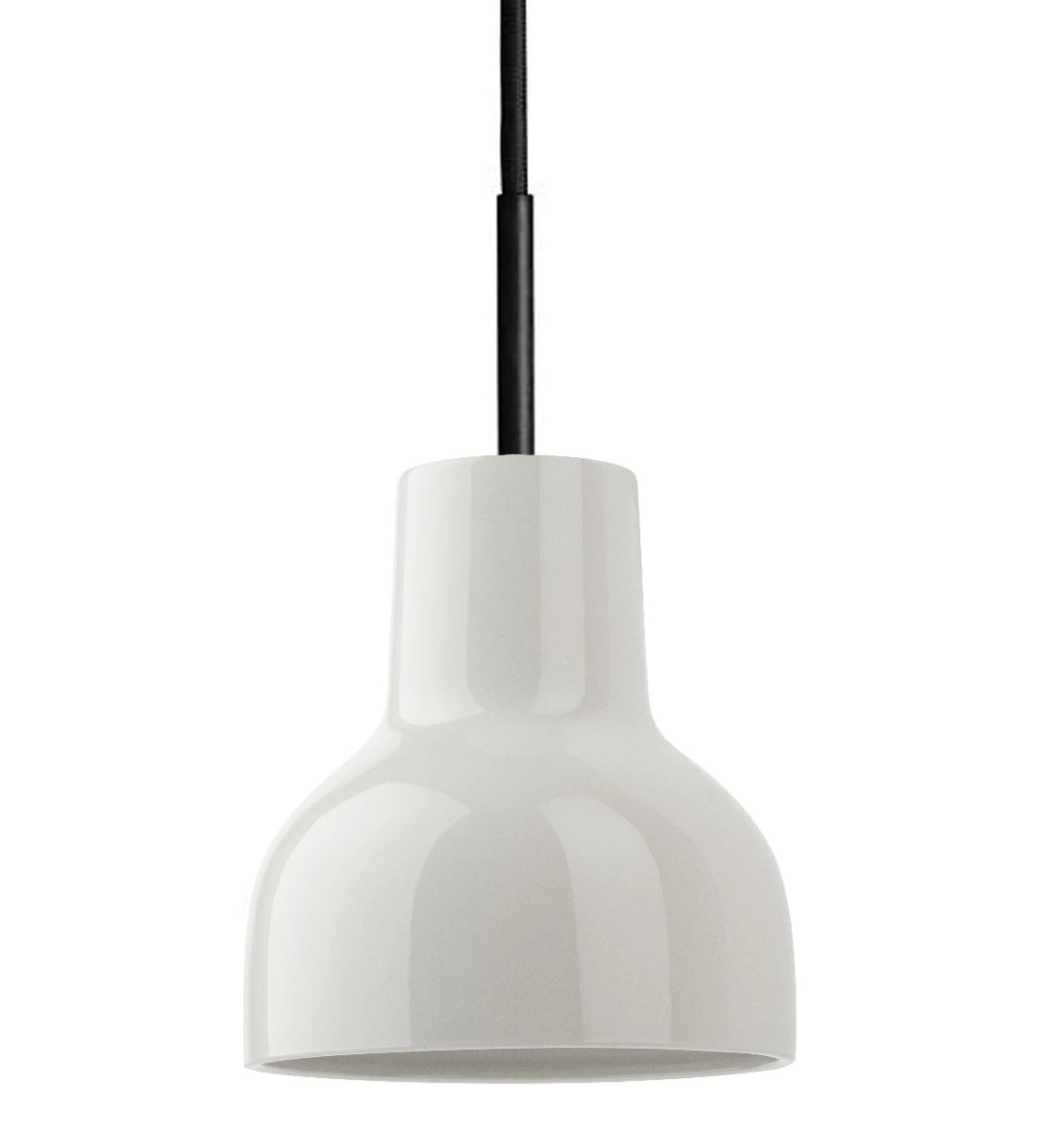 THPG 182252 Lampa wisząca z przepuszczającej światło porcelany 14 cm, z czarnym kablem