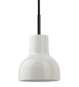 THPG 182252 Lampa wisząca z przepuszczającej światło porcelany 14 cm, z czarnym kablem
