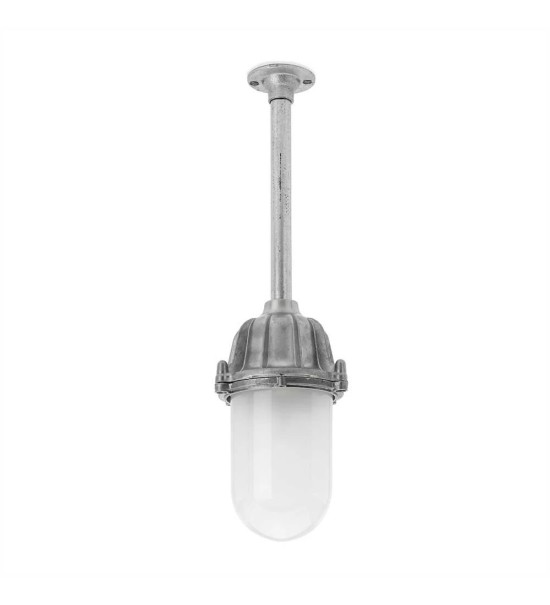THPG 100510 Zewnętrzna lampa sufitowa z odlewu aluminiowego z rurką, klosz matowy