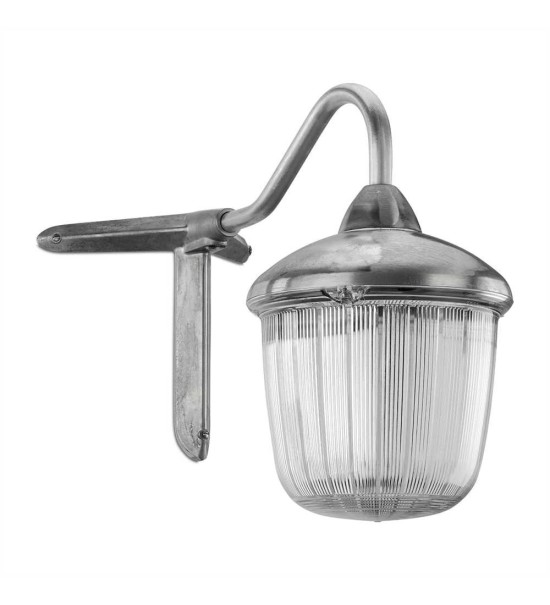 THPG 100560 Zewnętrzna lampa ścienna z odlewu aluminiowego, duża, lakierowana na czarno, z łabędzią szyją i uchwytem narożnym