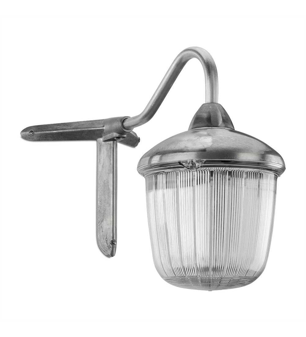 THPG 100560 Zewnętrzna lampa ścienna z odlewu aluminiowego, duża, lakierowana na czarno, z łabędzią szyją i uchwytem narożnym