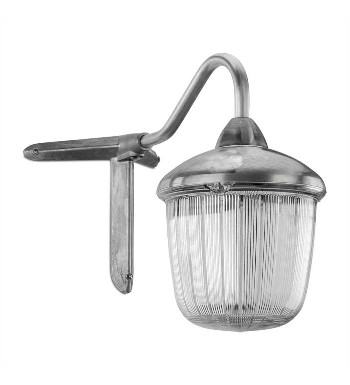 THPG 100560 Zewnętrzna lampa ścienna z odlewu aluminiowego, duża, lakierowana na czarno, z łabędzią szyją i uchwytem narożnym