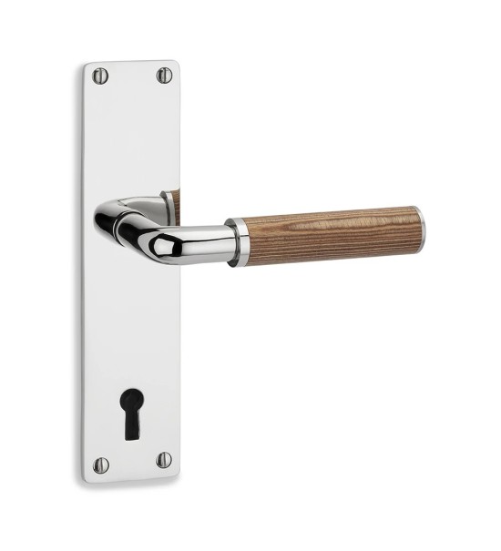 THPG 101623 Klamka stalowa niklowana drewno utwardzane Lignostone® — zdjęcie 4