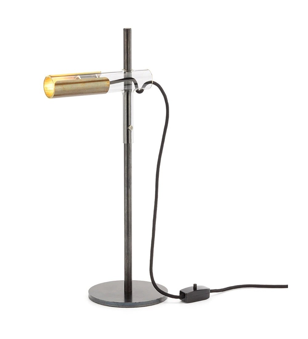 THPG 101870 Lampa wisząca z długim kloszem szklanym, mosiądz — zdjęcie 4