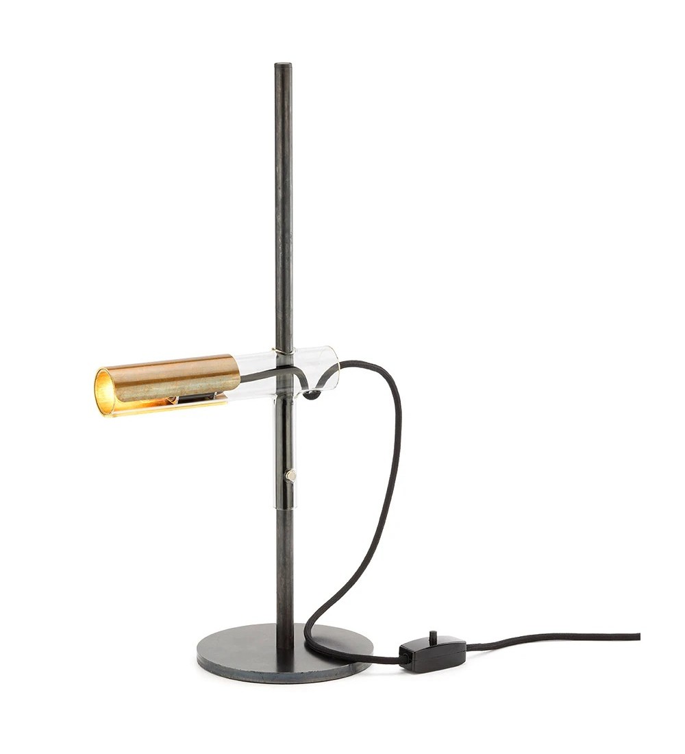 THPG 101870 Lampa wisząca z długim kloszem szklanym, mosiądz — zdjęcie 3