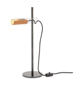 THPG 101871 Lampa wisząca z długim kloszem szklanym, wykończenie skórzane — zdjęcie 3