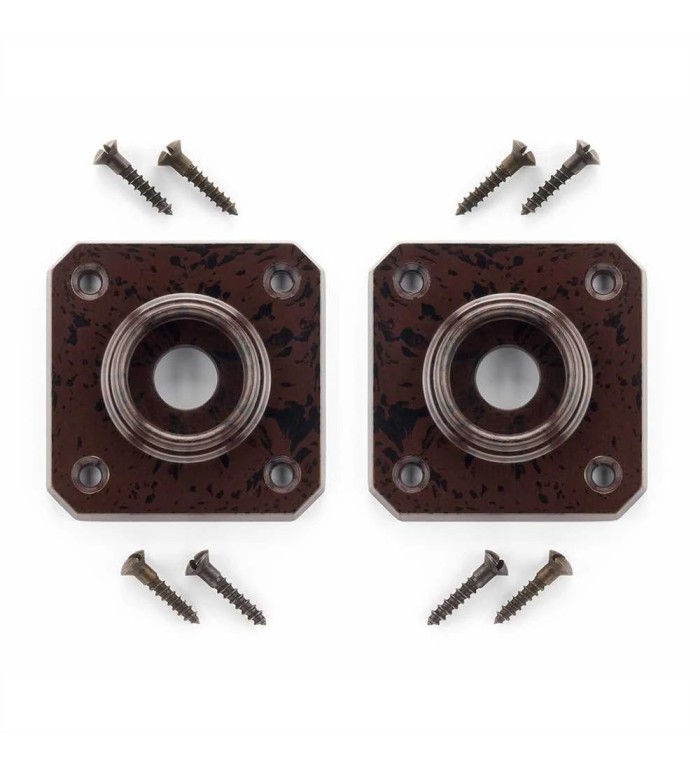 THPG 177423 Rozeta uchwytu kwadratowa 54 mm Bakelit® czerwonobrązowy (1 para)
