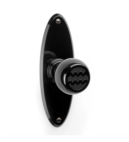 THPG 177424 Szyld drzwiowy owalny 149 mm Bakelit® czarny (1 para) — zdjęcie 4
