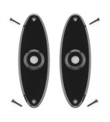 THPG 177424 Szyld drzwiowy owalny 149 mm Bakelit® czarny (1 para)