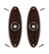 THPG 177425 Szyld drzwiowy owalny 149 mm Bakelit® czerwonobrązowy (1 para)