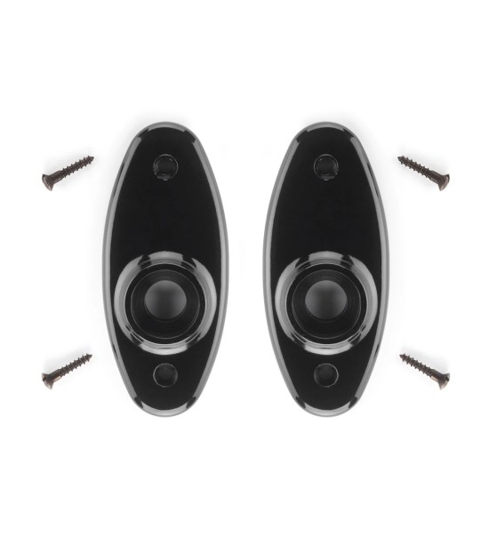 THPG 177426 Szyld drzwiowy owalny 100 mm Bakelit® czarny (1 para) — zdjęcie 2