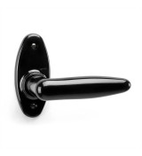 THPG 177426 Szyld drzwiowy owalny 100 mm Bakelit® czarny (1 para) — zdjęcie 3