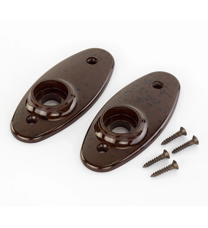 THPG 177427 Szyld drzwiowy owalny 100 mm Bakelit® czerwonobrązowy (1 para)