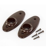 THPG 177427 Szyld drzwiowy owalny 100 mm Bakelit® czerwonobrązowy (1 para)